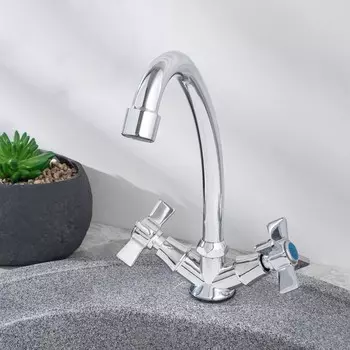 Смеситель для кухни "РМС" SL118-271F, двухвентильный, цинк, хром