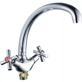 Смеситель для кухни "РМС" SL138-273F, двухвентильный, цинк, хром