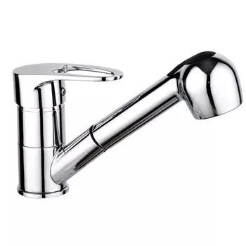 Смеситель для кухни "РМС" SL52-014, вытяжная лейка, картридж 40 мм, цинк, хром