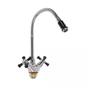 Смеситель для кухни RMS SL92BL-279F, двухвентильный, высокий излив, хром/черный