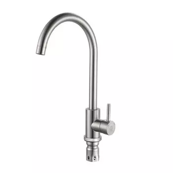 Смеситель для кухни "РМС" SUS124-017FL, картридж 35 мм, нержавеющая сталь, сатин