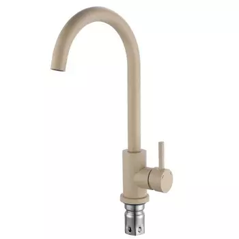 Смеситель для кухни "РМС" SUS124BNK-017F, картридж 35 мм, нержавеющая сталь, бежевый