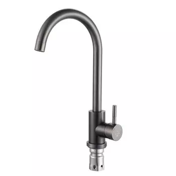 Смеситель для кухни "РМС" SUS124PVD-017F, PVD покрытие, нержавеющая сталь, графит