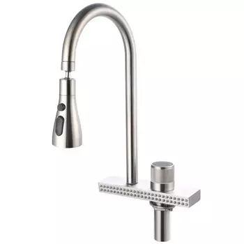 Смеситель для кухни "РМС" SUS130-017F-2, картридж 35 мм, нержавеющая сталь, сатин
