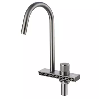 Смеситель для кухни "РМС" SUS130PVD-017F, картридж 35 мм, нержавеющая сталь, графит