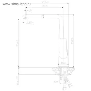 Смеситель для кухни Rossinka W35-23, одноручный, с высоким поворотным изливом, хром/бел
