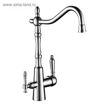 Смеситель для кухни Rossinka Z35-33, одноручный, с краном для питьевой воды, цвет хром