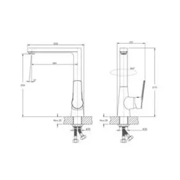 Смеситель для кухни RUSH Balearic BA3935-23, однорычажный, хром