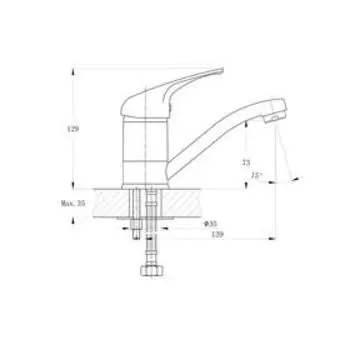 Смеситель для кухни RUSH Corsica CO4240-26, однорычажный, хром