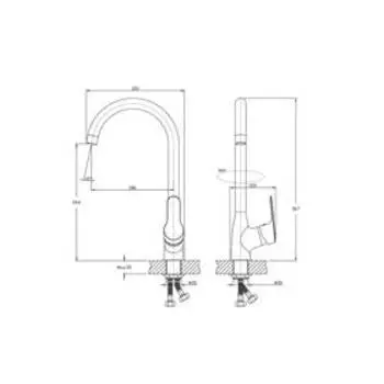 Смеситель для кухни RUSH Crete CR3535-22, однорычажный, хром