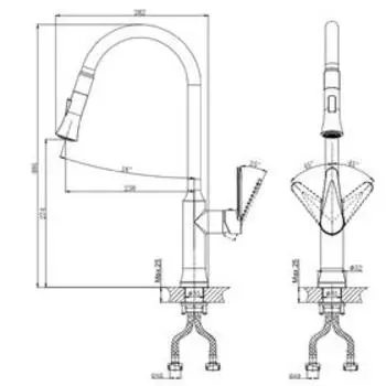 Смеситель для кухни RUSH Denis DN0335-23, однорычажный, с поворотным изливом, хром
