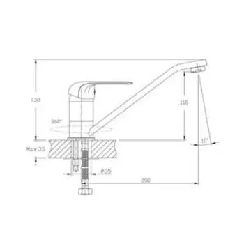 Смеситель для кухни RUSH Fiji FI1835-25, однорычажный, хром