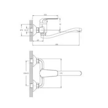 Смеситель для кухни RUSH Fiji FI1835-28, однорычажный, хром