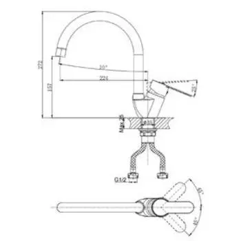 Смеситель для кухни RUSH Tenerife TE2835-22, однорычажный, с поворотным изливом, хром