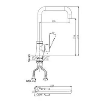 Смеситель для кухни RUSH Tenerife TE2835-23, однорычажный, с поворотным изливом, хром
