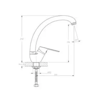 Смеситель для кухни RUSH Yell YE5735-22, однорычажный, хром