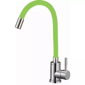 Смеситель для кухни Solone EZA4-F090 GN, однорычажный, гибкий излив, картридж 35 мм, зеленый 79819