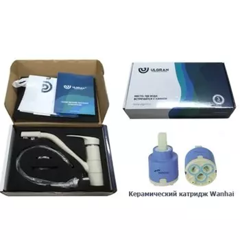 Смеситель для кухни Ulgran Quartz UQ-010, с краном для питьевой воды, цвет 02 лён