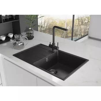 Смеситель для кухни Ulgran Quartz UQ-016, с краном для питьевой воды, цвет 02 лён