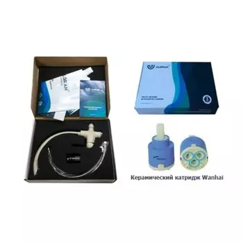 Смеситель для кухни Ulgran Quartz UQ-017, с краном для питьевой воды, цвет 08 космос