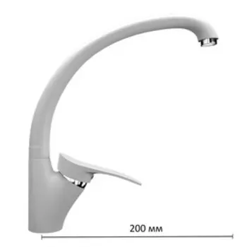 Смеситель для кухни Ulgran U001-341, цвет ультра-белый