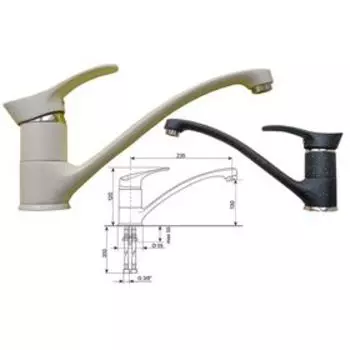 Смеситель для кухни Ulgran U003-302, цвет песочный