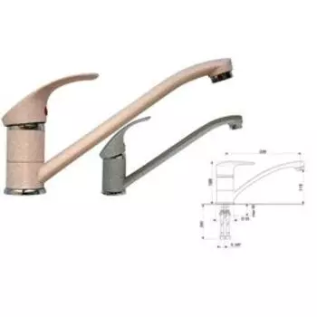 Смеситель для кухни Ulgran U004-302, цвет песочный