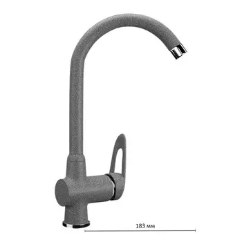 Смеситель для кухни Ulgran U006-309, цвет тёмно-серый