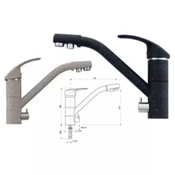 Смеситель для кухни Ulgran U010-310, цвет серый