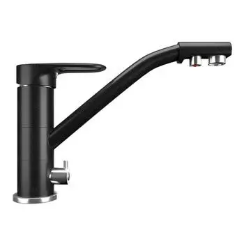 Смеситель для кухни Ulgran U010-344, цвет ультра-чёрный