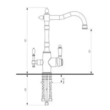 Смеситель для кухни Ulgran U018, цвет бронза