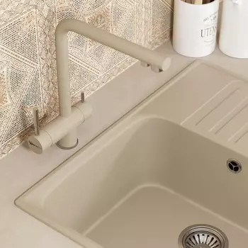 Смеситель для кухни Uperwood UPD-005, с каналом для фильтрованной воды, цвет 04 сатин/лён