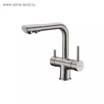 Смеситель для кухни WasserKRAFT A8027, двухвентильный, под фильтр, "матовый хром"