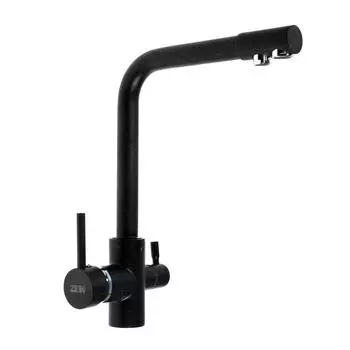 Смеситель для кухни ZEIN Z1303, однорычажный, с выходом для питьевой воды, латунь, черный