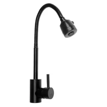 Смеситель для кухни ZEIN Z2391, гибкий излив, картридж 35 мм, нержавеющая сталь, черный