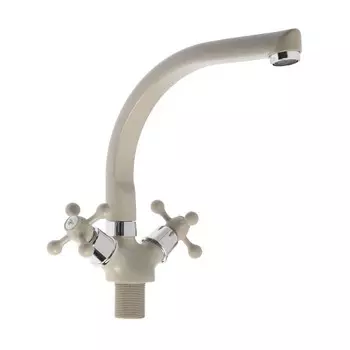 Смеситель для кухни ZEIN ZC2022, двухвентильный, кран-букса латунь 1/2", бежевый