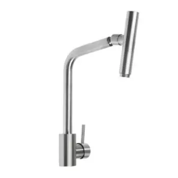 Смеситель для кухни ZEIN ZS-1, «микрофон», картридж 35 мм, нержавеющая сталь, сатин