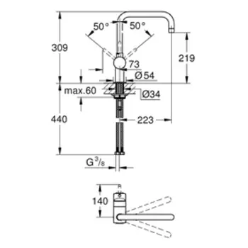 Смеситель для мойки GROHE Minta
