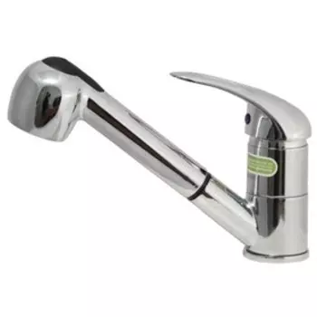 Смеситель для мойки одноручный Juguni JGN0420/D с гибкой подводкой, излив вытяжной с лейкой картридж 40 мм