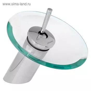 Смеситель для раковины Accoona A9090, однорычажный, водопад, стекло, хром