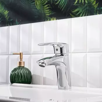 Смеситель для раковины BOOU B8206-1, излив 115 мм, однорычажный, латунь, хром