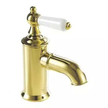 Смеситель для раковины BRAVAT ART F175109G, однорычажный, латунь, золото