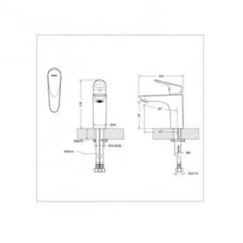 Смеситель для раковины BRAVAT Drop F14898C-RUS, однорычажный, латунь, хром