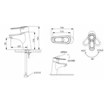 Смеситель для раковины BRAVAT LOOP F1124182CP-RUS