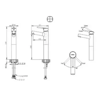 Смеситель для раковины BRAVAT Palace F1172217CP-A-RUS, высокий однорычажный, хром