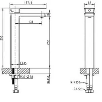 Смеситель для раковины BRAVAT Phillis F156101C-A-ENG, однорычажный, латунь, хром