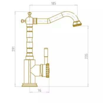 Смеситель для раковины Bronze de Luxe 10107, однорычажный, латунь