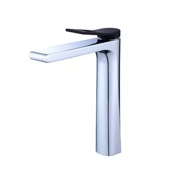 Смеситель для раковины Bronze de Luxe ELEMENT EL21CB, излив 130 мм, латунь, хром/черный