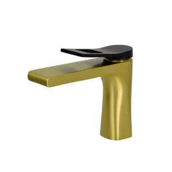 Смеситель для раковины Bronze de Luxe ELEMENT EL02GB, излив 130 мм, латунь, золото/черный