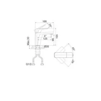 Смеситель для раковины D&K Berlin Technische DA1432115, черный-хром